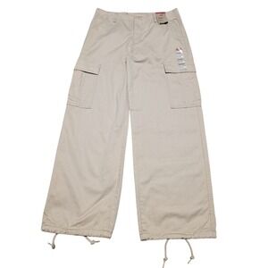 Levi's 94 Baggy Cargo Pants Khaki Tan Mid Rise Women's Size 29x30 Adjustable Hem